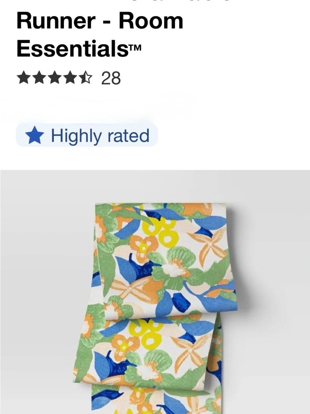 14”x72”Multicolor Floral Table Runner abstract nwt summer sunny colors